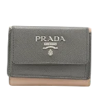 Grey Leather Prada Wallet