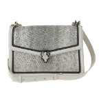 White Leather Bvlgari Shoulder Bag