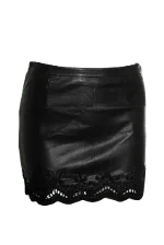 Black Leather Patrizia Pepe Skirt