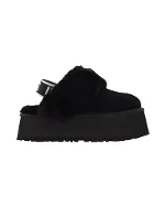 Black Leather UGG Flats