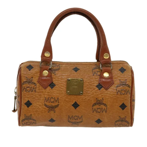 Brown Leather Mcm Boston Bag