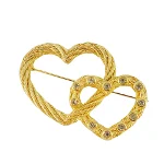 Gold Metal Dior Brooch