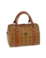 Brown Leather MCM Boston Bag