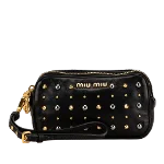 Black Leather Miu Miu Pouch