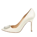 White Satin Manolo Blahnik Heels