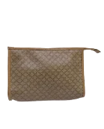 Beige Canvas Celine Clutch