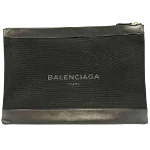 Black Canvas Balenciaga Clutch