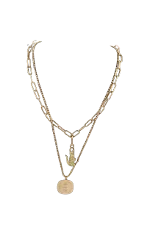 Gold Metal Lacoste Necklace