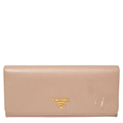 Beige Leather Prada Wallet