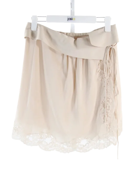 Beige Silk Chloé Skirt