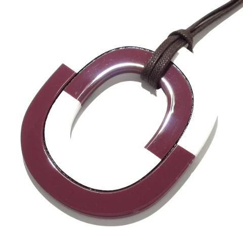 Burgundy Fabric Hermes Necklace