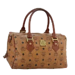 Brown Leather MCM Boston Bag