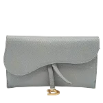 Grey Leather Dior Cosmetic Pouch