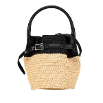 Beige Raffia Celine Big Bag Bucket