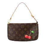 Brown Fabric Louis Vuitton Pochette Accessoires