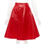 Red Cotton MSGM Skirt