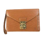 Brown Leather Louis Vuitton Pouch