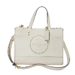 White Leather Coach Tote