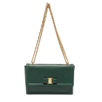 Green Leather Salvatore Ferragamo Shoulder Bag