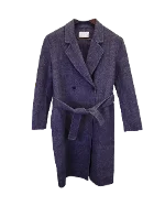 Blue Wool Sandro Coat