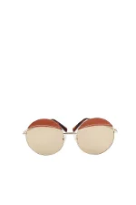 Brown Metal Loewe Sunglasses