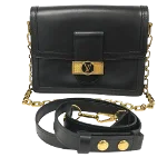 Black Leather Louis Vuitton Dauphine