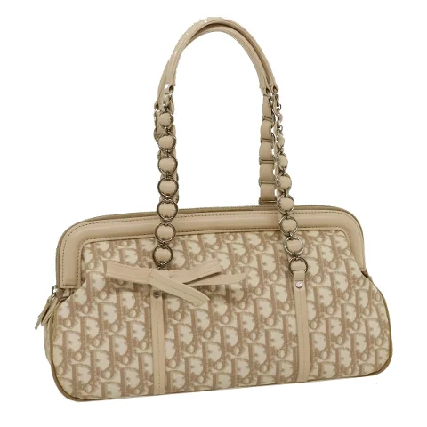 Beige Canvas Dior Handbag