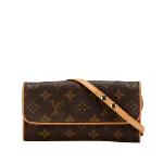 Brown Canvas Louis Vuitton Twin Pochette