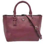 Burgundy Leather Tory Burch Tote