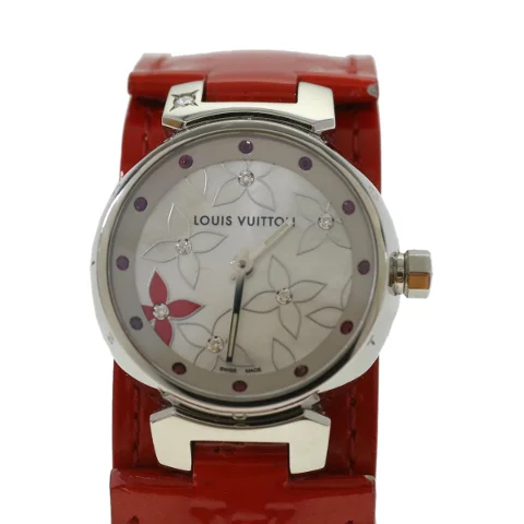 Red Leather Louis Vuitton Watch