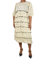 Beige Polyester Ganni Dress