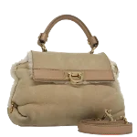 Beige Canvas Salvatore Ferragamo Handbag