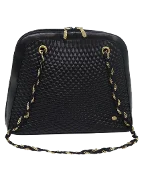 Black Leather Bally Shoulder Bag