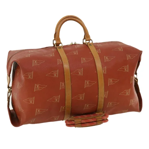 Red Canvas Louis Vuitton Travel Bag