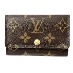 Brown Canvas Louis Vuitton Key Pouch