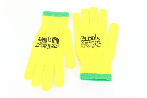 Yellow Fabric Louis Vuitton Gloves