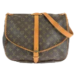 Brown Canvas Louis Vuitton Saumur