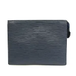 Blue Leather Louis Vuitton Taiga Toiletry Pouch