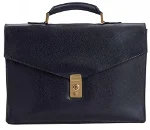 Black Leather Chanel Briefcase