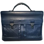 Blue Leather Bottega Veneta Briefcase