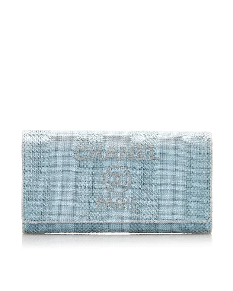 Blue Fabric Chanel Wallet