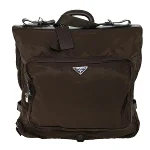 Brown Fabric Prada Travel Bag