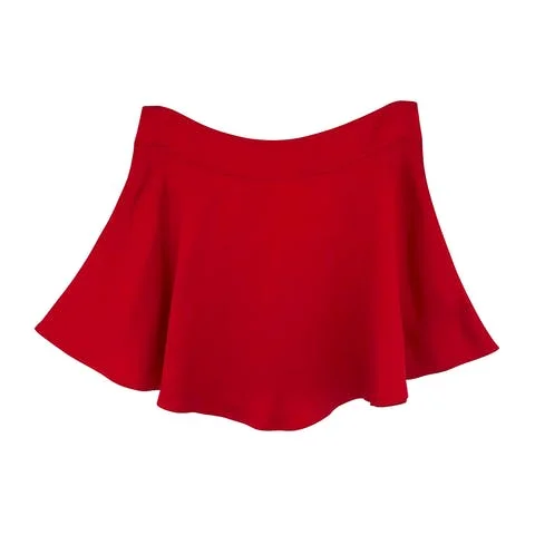 Red Silk Saint Laurent Skirt