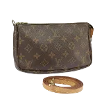 Brown Canvas Louis Vuitton Pochette Accessoires