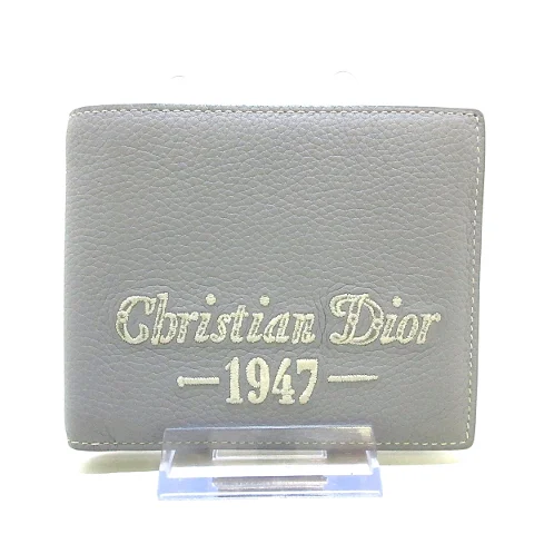 Grey Leather Dior Wallet