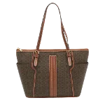 Brown Canvas Bally Tote