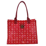 Red Canvas MCM Tote