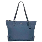 Blue Leather Coach Tote