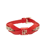 Red Leather Carolina Herrera Bracelet