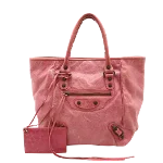 Pink Leather Balenciaga Shoulder Bag